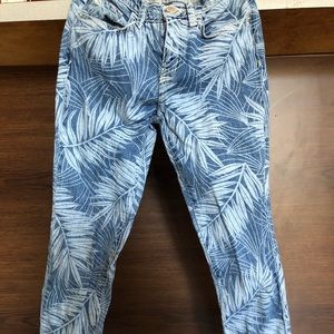 Current/Elliott palm tree printed mid-rise jeans